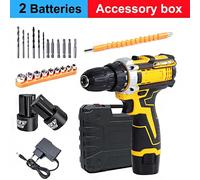 Perceuse-visseuse sans fil et visseuse sans fil - Modèle 167H-EU - 12 V - 2 batteries - 1350 tr/min - Couple de 28 Nm - Diamètre de perçage de 10 mm - Kit d'accessoires