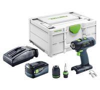 Perceuse-visseuse sans fil Festool T 18+3-Basic 18 V 50 Nm Brushless + 1 batterie 5,0 Ah + chargeur + Systainer