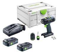 Perceuse-visseuse sans fil Festool T 18+3-Basic 18 V 50 Nm Brushless + 2 batteries 4,0 Ah + chargeur + Systainer