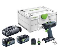 Perceuse-visseuse sans fil Festool T 18+3-Basic 18 V 50 Nm Brushless + 2 batteries 5,0 Ah + chargeur rapide + Systainer