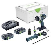Perceuse-visseuse sans fil Festool TDC 18/4-Basic 18 V 75 Nm Brushless + 2 batteries 4,0 Ah + chargeur + Systainer