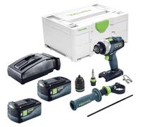 Perceuse-visseuse sans fil Festool TDC 18/4-Basic 18 V 75 Nm Brushless + 2 batteries 5,0 Ah + chargeur + Systainer