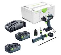 Perceuse-visseuse sans fil Festool TDC 18/4-Basic 18 V 75 Nm sans balais + 2 batteries 8,0 Ah + chargeur rapide + Systainer