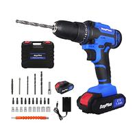 Perceuse Visseuse sans Fil, Jeu de Perceuses à Percussion 21V, 1.5Ah, Chargeur Rapide, Embrayage 25+1, Couple de 450 N.m Pour Percer Les Murs, Briques, Bois, Métal