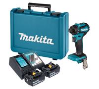 Perceuse-visseuse sans fil Makita DDF 083 RFE 18 V 40 Nm 1/4'' sans balais + 2 batteries 3,0 Ah + chargeur + mallette