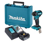 Perceuse-visseuse sans fil Makita DDF 083 RT1E 18 V 40 Nm 1/4'' sans balais + 1 batterie 5,0 Ah + chargeur + mallette
