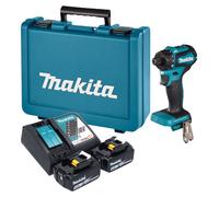 Perceuse-visseuse sans fil Makita DDF 083 RTE 18 V 40 Nm 1/4'' sans balais + 2 batteries 5,0 Ah + chargeur + mallette