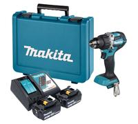 Perceuse-visseuse sans fil Makita DDF 484 RFE 18 V 54 Nm sans balais + 2 batteries 3,0 Ah + chargeur + mallette