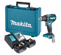 Perceuse-visseuse sans fil Makita DDF 485 RFE 18 V 50 Nm sans balais + 2 batteries 3,0 Ah + chargeur + mallette