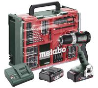 Metabo - Perceuse-visseuse sans fil 18 V avec accessoires, 2 batteries Li-Ion 2,0 Ah, chargeur 613155710