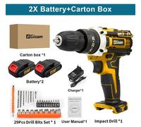 Perceuse-visseuse sans fil - Mini-perceuse sans fil - Tournevis - 18V Lithium-ion - Couple de 28 Nm - 1350 tr/min - 25+3 réglages de couple - 2 batteries de type 5