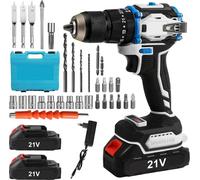 Perceuse-visseuse sans fil multifonctionnelle - 3 en 1 : perceuse et visseuse sans fil - Moteur sans balais - 2 vitesses - Couple de 70 Nm - Éclairage LED - 2 batteries 18V incluses
