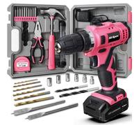 Perceuse-visseuse sans fil - Perceuse sans fil - 12 V - 10 forets - Rose