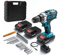 Perceuse-visseuse sans fil - Perceuse-visseuse à batterie 18V - 2 vitesses - 25+3 réglages de couple - Appareil portatif - Livrée avec 2 batteries
