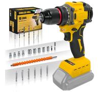 Perceuse-visseuse sans fil pour batteries DEWALT 20 V, réglage de 25 + 1 couple, couple max 60 N-m, lumière LED, kit de tournevis à visser 25 pièces pour travaux d'entretien et projets de bricolage