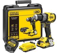 Perceuse Visseuse sans Fil Stanley Fatmax V20 SFMCD725D2K-QW, Brushless, 18V, 80Nm, 2 Batteries 2Ah