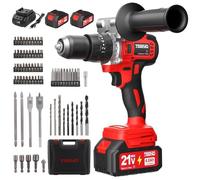Perceuse Visseuse Sans Fil - TEENO - 21V - 130 N·m - 2x4.0Ah, 76 accessoires