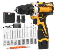 Perceuse-visseuse sans fil - Tournevis multifonctionnel - 2 batteries - 2 vitesses - Portable - Sans fil - Or