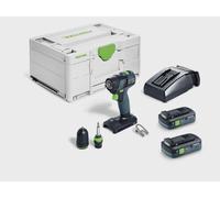 Perceuse-visseuse sans fil TXS 18 TBX 4,0 I-Plus - FESTOOL - avec 2 batteries 4Ah - chargeur - SYSTAINER - 579347