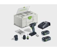 Festool Perceuse-visseuse sans fil TXS 18 TBX4,0 I-Set – 18 V, 2x4,0 Ah, chargeur, Systainer³