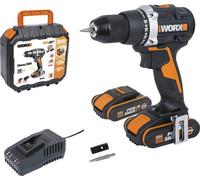 Perceuse-visseuse sans fil WORX Nitro 20V 60Nm WX102, moteur Brushless, mallette, 2 batteries 2Ah et chargeur inclus
