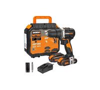 Perceuse-visseuse sans fil WORX Nitro 20V 60Nm WX102, moteur Brushless, mallette, 2 batteries 2Ah et chargeur inclus