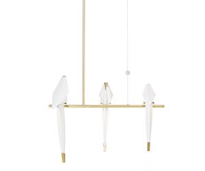Perch Light Petite Suspension Branche Laiton/Blanc Variable