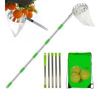 Perche de cueillette de fruits avec panier - Perche télescopique extensible | Panier en forme de tête de cueillette de fruits pour le jardinage, la récolte des poires, des citrons, des oranges
