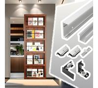 Perche de Sauvetage Rail Invisible pour Porte Coulissante en Bois, Kit de Remplacement Robuste pour Rail de Porte Coulissante Invisible à Fermeture Amortie, Guide Porte(133cm/52.4in)
