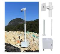 Perche de surveillance mobile détachable et réglable de 2 à 4 m pour les chantiers de construction - 4 roues verrouillables et coffre de rangement sécurisé pour un transport facile et une sé