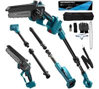 Perche Élagueuse Télescopique Compatible avec Makita 18V (sans batterie) | Électrique 6 Pouces Mini Tronçonneuse sans Fil Tête Pivotante à 90°, Graisseur Automatique léger et maniable