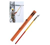 Perche isolante télescopique haute tension pour mesure de hauteur | Perche en résine époxy avec crochet universel pour travaux électriques et forestiers(5.0m/16.40ft)