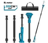 Perche télescopique de 2 m - Rallonge pour sécateur électrique et tronçonneuse - Orientable à 180° - Compatible avec les outils sans fil 18 V - Sans batterie