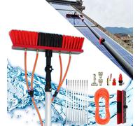 Perche Telescopique Nettoyage Panneaux Solaires, Errtsdb(12m) Perche Telescopique Nettoyage, Murs et Voitures, Manche télescopique, Balai avec Eau et Savon, nettoie plaques et Panneaux solaires