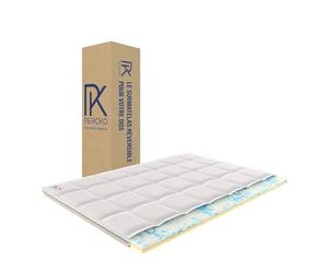 PERCKO - Surmatelas Réversible - Soulage Le Mal de Dos - Double Face pour Confort Personnalisé - Soutien Ergonomique - 3 Couches - 90x200cm - Blanc