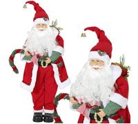 Père Noël animé - HOMCOM - musique mouvement activation sonore et tactile bras flexibles - polyester - 50x25x120cm - rouge