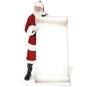 Père Noël avec liste de souhaits - Figurine en carton - 180 cm