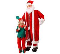 Père Noël chantant et dansant grandeur nature 152 cm de haut Père Noël géant - chantant et dansant avec 5 chansons différentes Prop. Taille unique