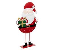 Père Noël en Métal ""Cadeau"" 64cm Rouge