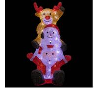 Feeric Lights et Christmas - Père noël et Bonhomme de Neige Lumineux extérieur h58cm 60 LED + transfo