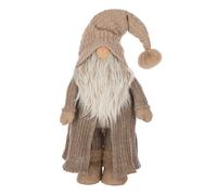 Père-Noël Gnome en Tissu Sweat Hiver 89cm Taupe