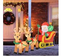 Père Noël gonflable décoration noel décoration gonflable LED avec traîneau rennes hotte polyester imperméable
