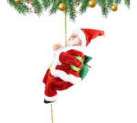 Père Noël grimpant avec corde musicale, décoration saisonnière A | Père Noël grimpant décoratif pour collectionneurs, hôtel, bureau, réunion familiale, salon, entrée