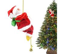 Père Noël grimpant électrique animé à piles pour fêtes avec | Corde d'escalade Père Noël pour vacances, anniversaire, fête, bureau, salle de bain, voiture, chambre