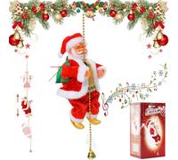 Pere Noel Grimpeur Automate, Électrique Père Noël Qui Twerk avec Musique, Cadeau de Noël, Decoration Noel Interieur ou Exterieur, pour Sapin de Noel, Festival, Fête, Maison (A)