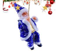 Père Noël grimpeur musical : charmante figurine de Noël suspendue animée et éclairée avec effet de mouvement | Affichage décoratif pour , adultes, maison, porte d'entrée, patio, plafond, salle