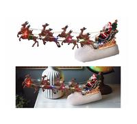 Infactory Père Noël sur son traîneau avec 13 LED multicolores et mélodies de Noël