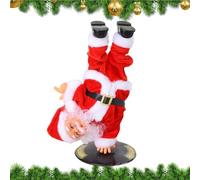 Père Noël twerk - Figurines du Père Noël | Figurines du Père Noël | Statue du Père Noël chantant Jouet électrique de Noël | Père Noël rotatif inversé | Onglet Poupée à l’envers Décor saisonnier