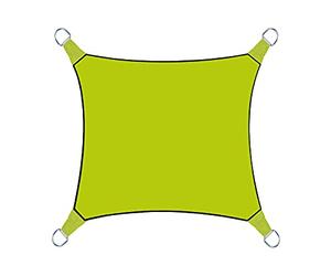 Perel 06554 Voile d'Ombrage Carrée Vert 3,6 x 3,6 m