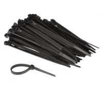 Perel Attaches en nylon noir, 100 pièces, liens de câble 120 x 4,6 mm, résistant aux UV, auto-verrouillables, force de traction 23 kg, pour applications lourdes à l'intérieur et à l'extérieur